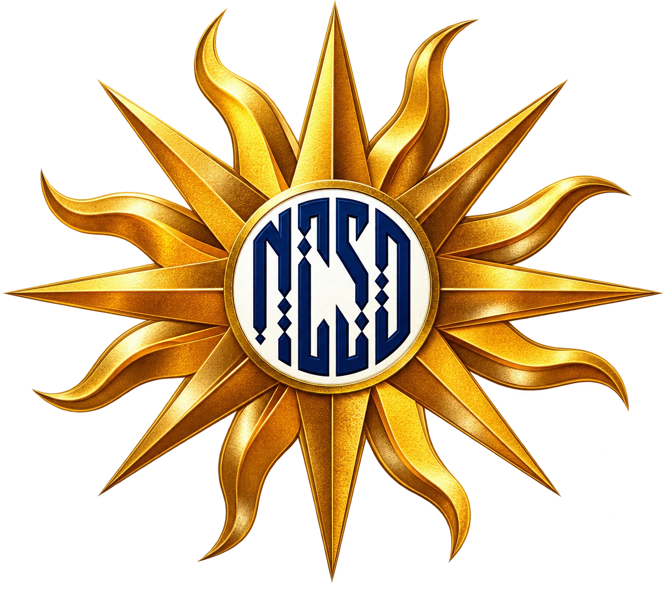 Emblema institucional de Nortino con sol dorado