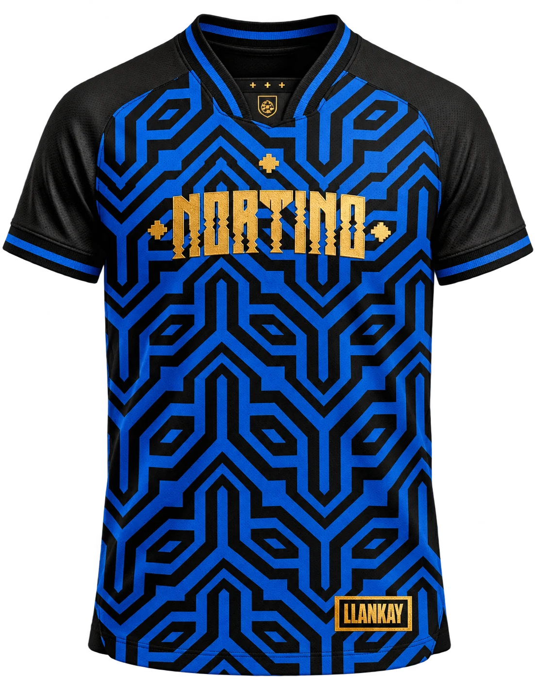 Camiseta Nortino Negra y azul